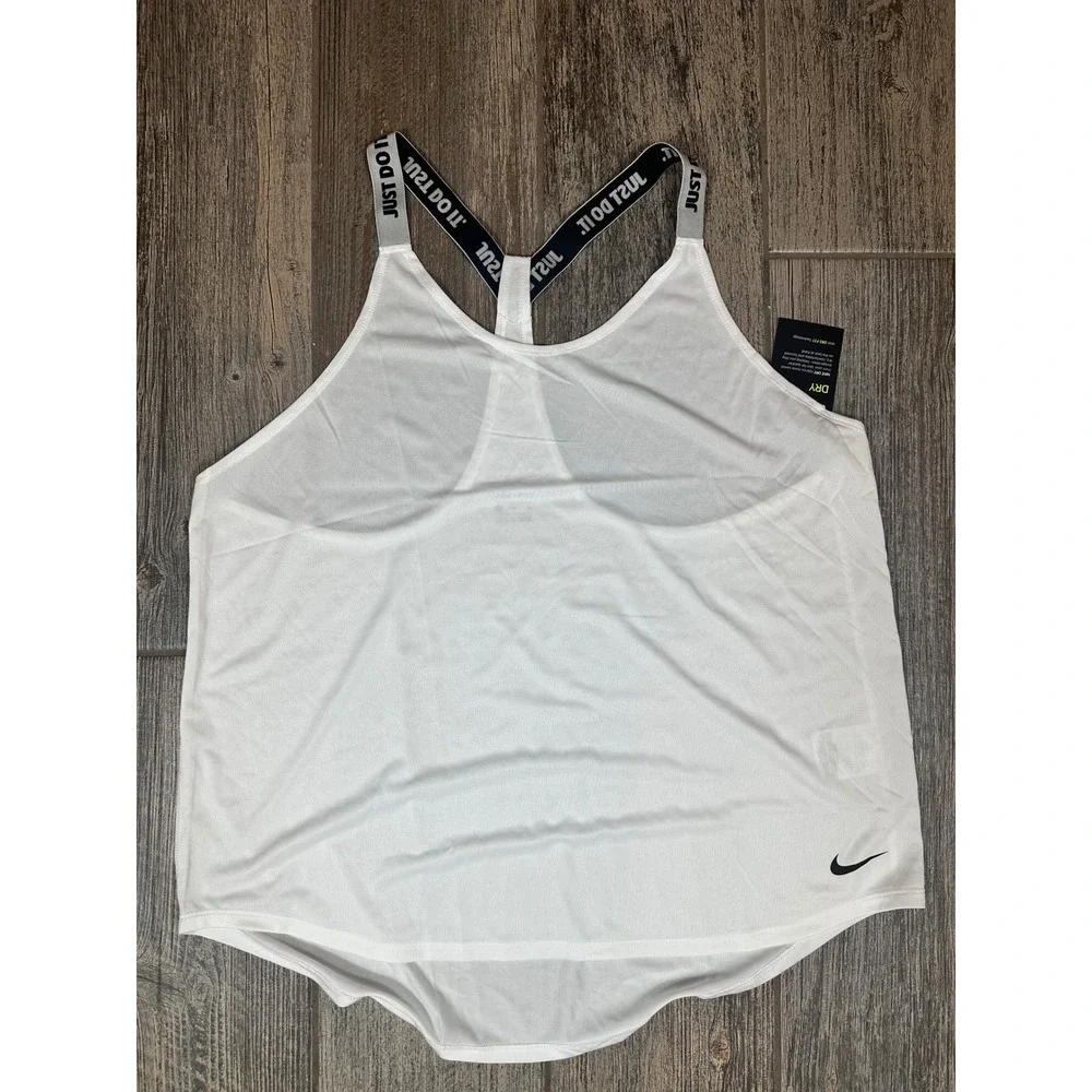 Nike Dri-FIT Training‎ Tank Top Women's XL White Just Do It Straps